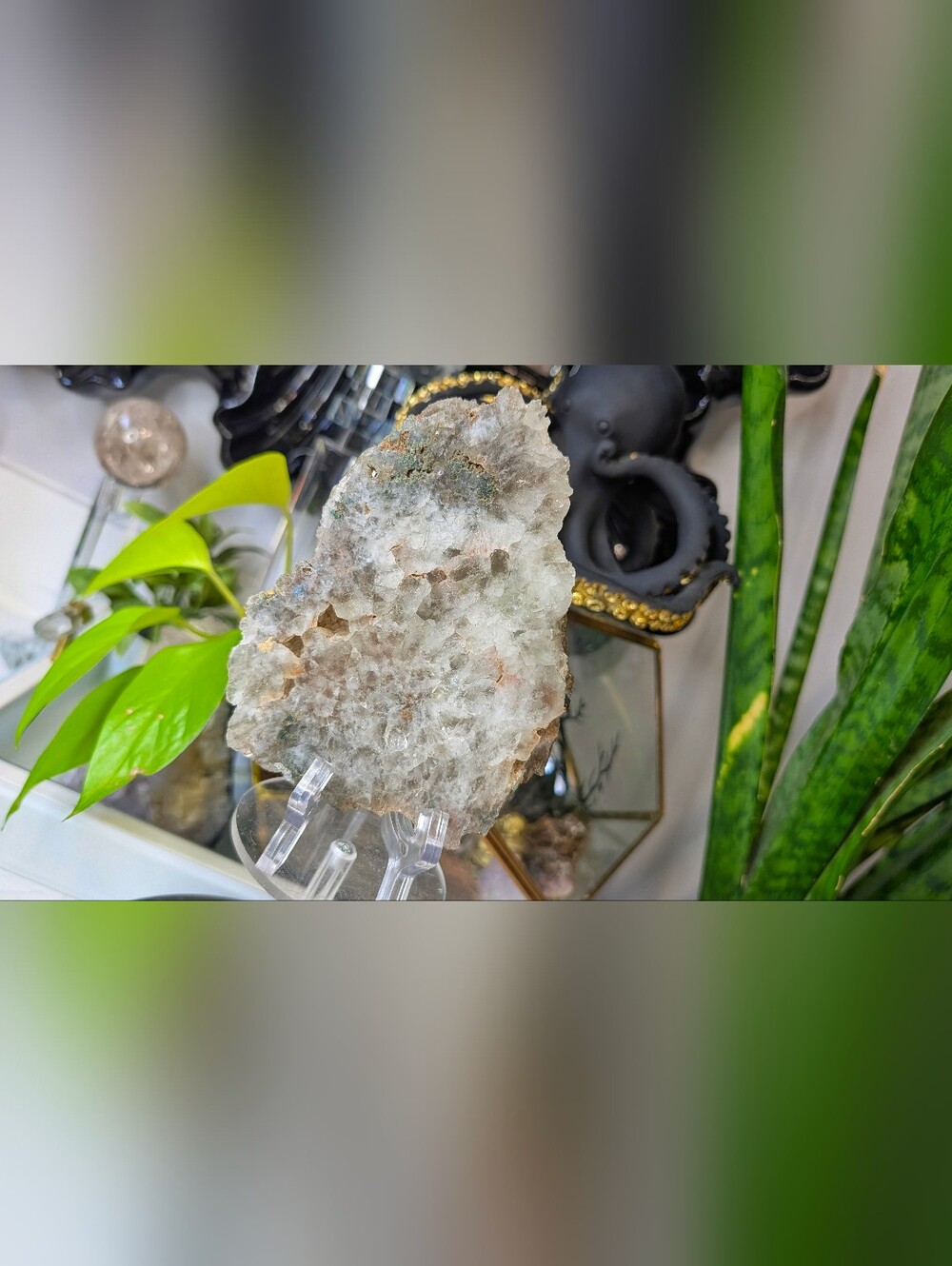 Smokey Green Amethyst Prasiolite Crystal Slab